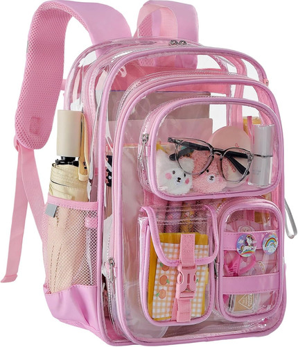 Zaino rosa trasparente - rosa, per